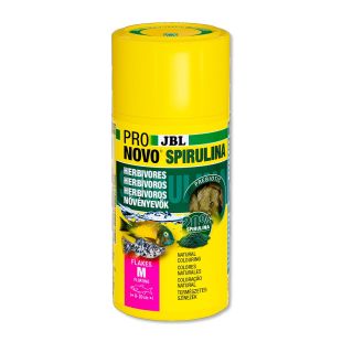 Bote de comida para peces JBL ProNovo Spirulina en escamas (flakes) 100ml